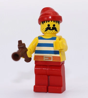 LEGO Pirata Azul Blanco Rayas Bandana Roja con Pistola Minifigura 6268 (pi076) Foto 1 de 3