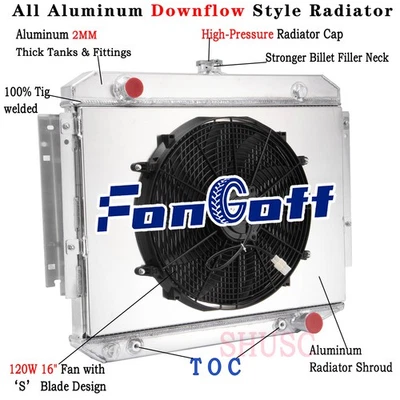 3 Row Radiator Shroud Fan For 1971-79 Dodge B/D/W D100 D150 W200 300 Pickup - Image 1 of 4