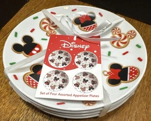 4er Set Disney Mickey & Minnie Mouse Lebkuchen Urlaub Vorspeisen Teller - Bild 1 von 6