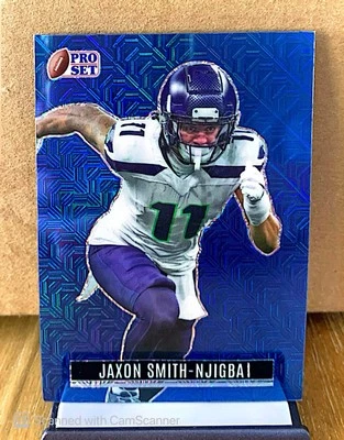 2023 Pro Set Metal - Jaxon Smith-Njigba #RB44 Blue Mojo Refractor 3/8 SEAHAWKS - Image 1 of 2
