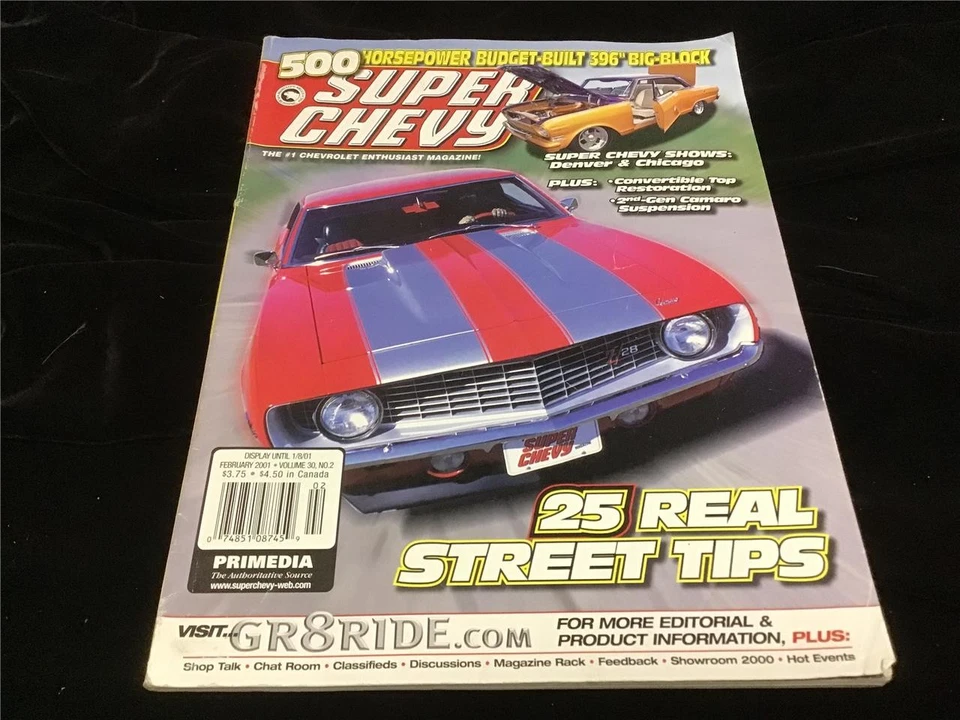 Super Chevy Magazine Feb 2001 25 REAL Street Tips! 500 HP Budget 396" Big Block Foto 1 de 1