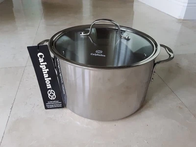 Calphalon 8 Quart Stock Pot Stainless Steel w/ Glass Lid 10.5" - Image 1 of 2