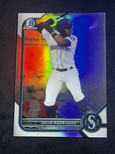 JULIO RODRIGUEZ 2022 BOWMAN CHROME BASEBALL REFRACTOR /499 SEATTLE MARINERS - Picture 1 of 2
