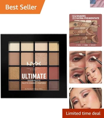 Cruelty-Free NYX Ultimate Shadow Palette - 16 Rich Shades in Warm Neutrals - Image 1 of 4