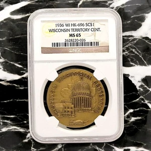 1936 WI HK-696 | So-Called Dollar Wisconsin Territory Centennial | NGC MS 65 SCD - Picture 1 of 3