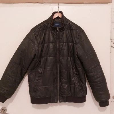 Bomberjacke Lederjacke gefüttert Gr. L Schwarz sehr guter Zustand - Bild 1 von 4