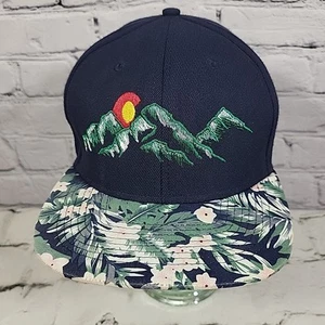 VTG Y2K Lids Hat Mens OS Snapback Moutain Scaped Hawaiian Floral Snapback Cap - Picture 1 of 8