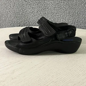 Wolky Sandalen Damen 39 / 8 schwarz Schmuck Leder Slingback Riemchen Plateau - Bild 1 von 17
