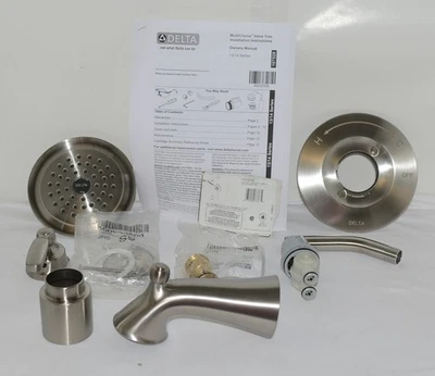 Delta T14432SS Woodhurst Monitor Series 14 Tub Shower Trim Stainless Steel - Image 1 of 4