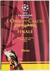 2001 UEFA Champions League final menu Bayern Munchen v Valencia in Milan