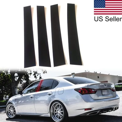 Para Lexus GS350 2013-2020 4 piezas postes de pilar negro brillante cubiertas de puertas molduras Foto 1 de 4