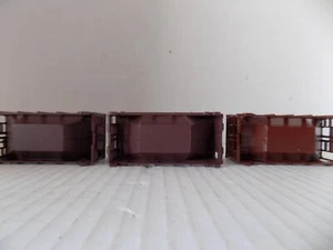3) ORE CAR TRAIN BY ROUNDHOUSE ATTACHED BY A DRAWBAR - Picture 1 of 11