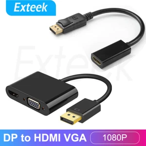 DP DisplayPort Display Port to VGA HDMI Male to Female Adapter Cable For PC DTV - Picture 1 of 14