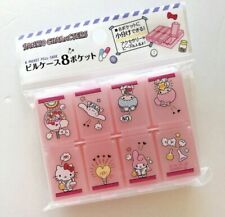 NEW! Daiso Sanrio Characters 8 Pocket Pill Case 4.69x4.53x0.94". Free Shipping!