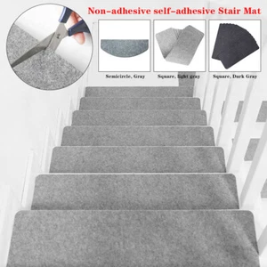 14PCS Stair Tread Carpet Mats Step Staircase Non Slip Mat Protection Cover Pads - Picture 1 of 13