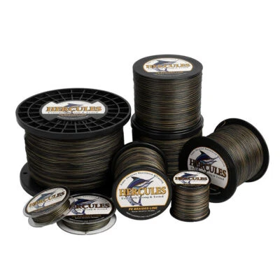 HERCULES 4 8 9 12 Strands 6-300lbs PE Braided Fishing Line Camouflage Strength - Image 1 of 4