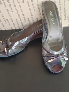 Zapato de vestir para mujer VANELI púrpura y transparente deslizable - talla 8N - usado ~ sin caja - Imagen 1 de 11