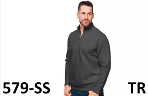 Men's Antigua Gambit Quarter-Zip Fleece Top, Gray, Large - Picture 1 of 3