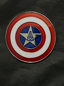 Masonic Bullseye Past Master with Square Car Emblem Star Circular Shield  NEW! - Picture 1 of 1