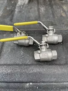 Menge 3 Watt Edelstahl 1/4" Kugelhähne mit Verriegelungsgriffen NPT - Bild 1 von 4
