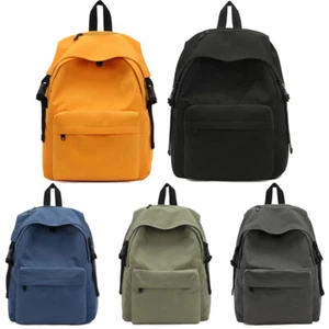 Girls Boys Retro Backpack School Rucksuck Laptop/Travel/Work Plain Bag Knapsack - Picture 1 of 14