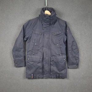 DIESEL Jacket Mens L Large Navy Blue Military Parka Coat Canvas Insulated Hooded - Picture 1 of 18