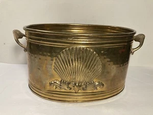 "Maniglie conchiglia mare fioriera ottone vintage accenti decorazione spiaggia nautica 11,25"" - Foto 1 di 12