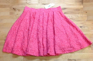 Aqua Girls Floral Lace 2 Ply Skirt in Hot Pink, Size XL - Picture 1 of 1