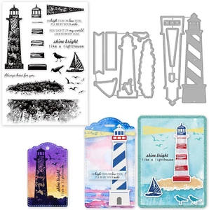Lighthouse Stamps and Dies for Card Making Metal Cutting Die and Stamping Set... - Picture 1 of 1