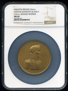1880-1898 U.S. Navy, Capt. Johnston Blakely, US Mint, Medal, NGC Certified MS69
