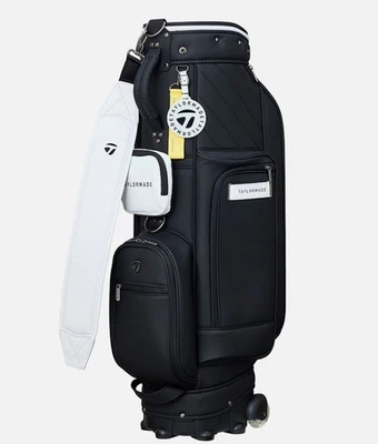 Taylormade Macaron 2 UN755 Unisex WheelCart Bag 9.0" 9lbs 5Way PE/SLeather Black - Image 1 of 4