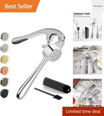 Juego de prensa de ajo de alta eficacia, con pelador y cepillo de ajo de silicona, pesado... Foto 1 de 4