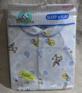 Vintage Baby Looney Tunes Sleep N Play Bugs Bunny And Tweety Preemie 1997 0-3 mo - Picture 1 of 5