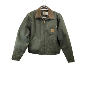 Vintage Carhartt JB0866 Moss Green Blanket Lined Detroit Jacket Large - Picture 1 of 12