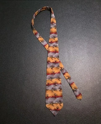 Gravata masculina J. Garcia tamanho 57,5L 3,75W marrom cinza seda floral - Imagem 1 de 4