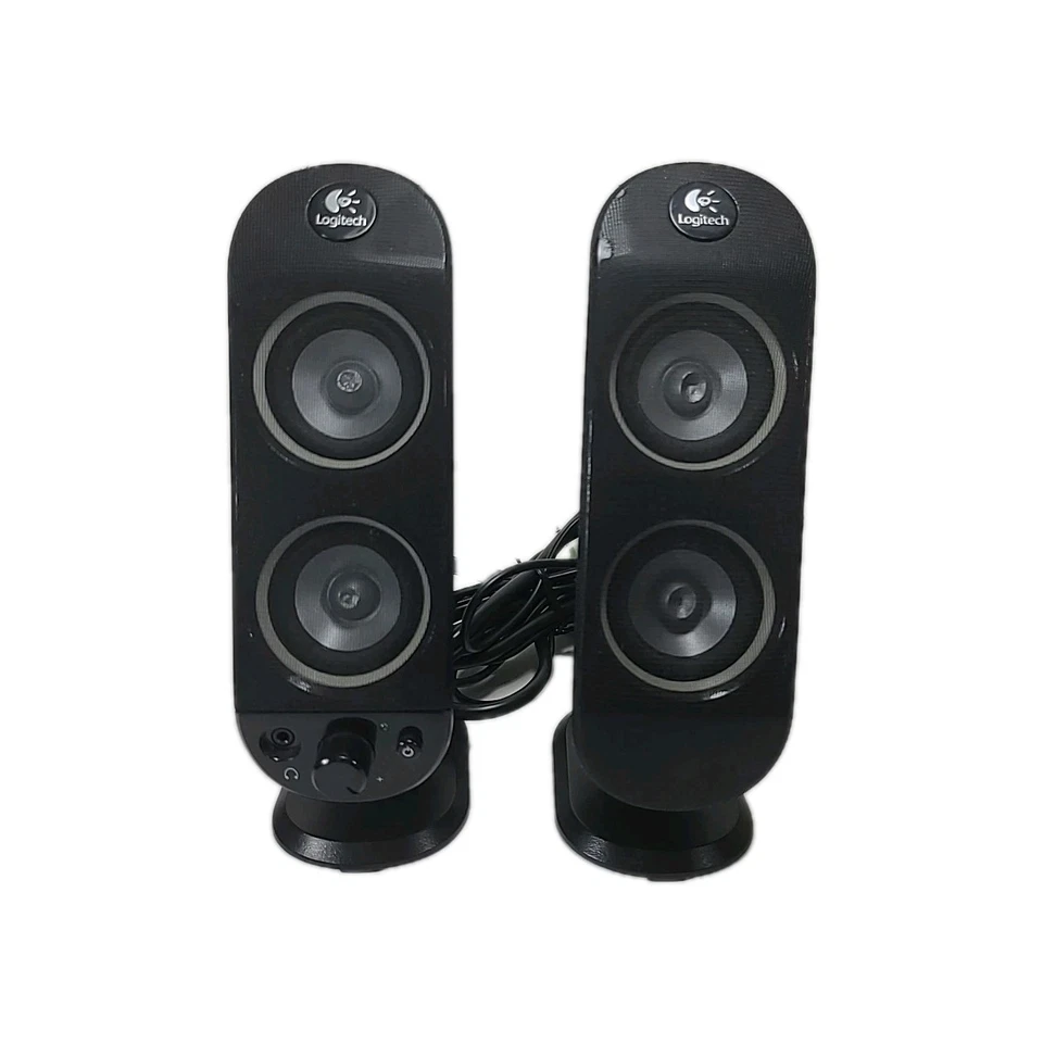 Logitech X-530 Replacement Speakers Front LEFT/RIGHT Green/Main RCA Plug - Image 1 of 4