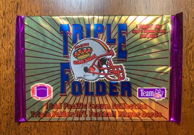 1994 Pacific Crown Collection Triple Folder Football (1) Sealed NFL Pack - Image 1 of 3
