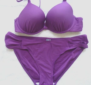LADIES PRIMARK OCEAN CLUB SIZE 12 PURPLE PADDED UNDERWIRED BIKINI - Picture 1 of 2