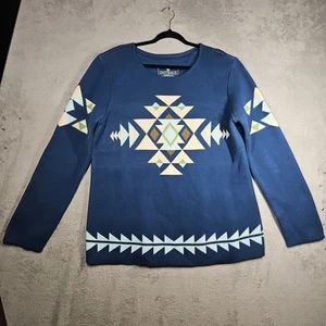 Outback Trading Co Alma Pullover Cerulean Blau Azteken Western Design Gr. 1X/2X - Bild 1 von 14