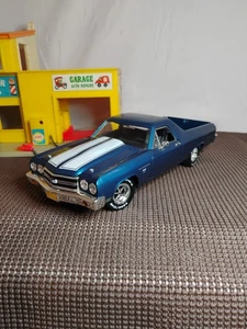 🔥Ertl American Muscle 1970 Chevy El Camino SS 454 Blue 1/18 Scale Diecast - Picture 1 of 15