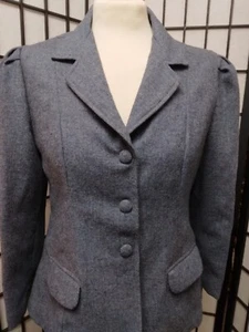 Hand Made 2 Piece Pant Suit Wool Small Blue - Picture 1 of 13
