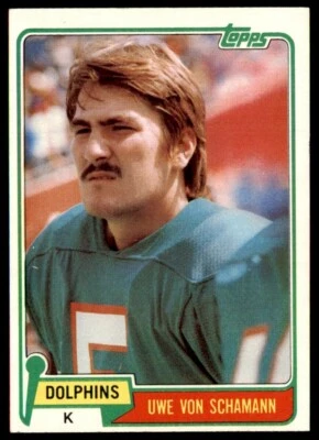 1981 Topps Uwe Von Schamann Miami Dolphins #21 - Image 1 of 2