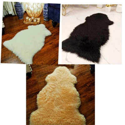 PINNACLE VISTA Genuine Baby Sheepskin Rug Real Sheepskin Rug Lambskin Rug Pack of 2