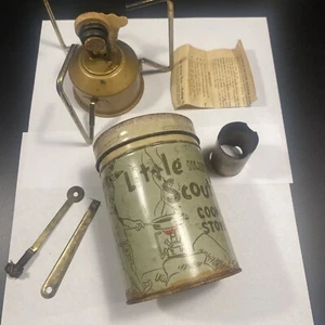 Vintage Little Scout Kochkocher Camping Kanister Metall Blechdose Koffer mit Anleitung - Bild 1 von 16