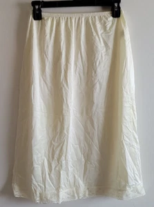 Vintage Vanity Fair Half Slip Skirt Medium Ivory Lace Slit Nylon 26" - Picture 1 of 3