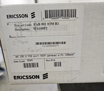 FAB.801.0358-R1 New Ericsson WebSwitch 100 WS100 VoIP Gateway 2 FXS 10BaseT - Image 1 of 2