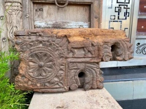 1700's Old Ancient Hand Carved Horse Figure Wall Hanging Door Side Panel Bracket - Picture 1 of 11