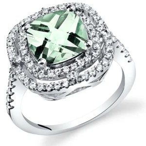 Anillo de cóctel verde amatista corte cojín plata esterlina 2,00 quilates talla 5 a 9 - Imagen 1 de 2