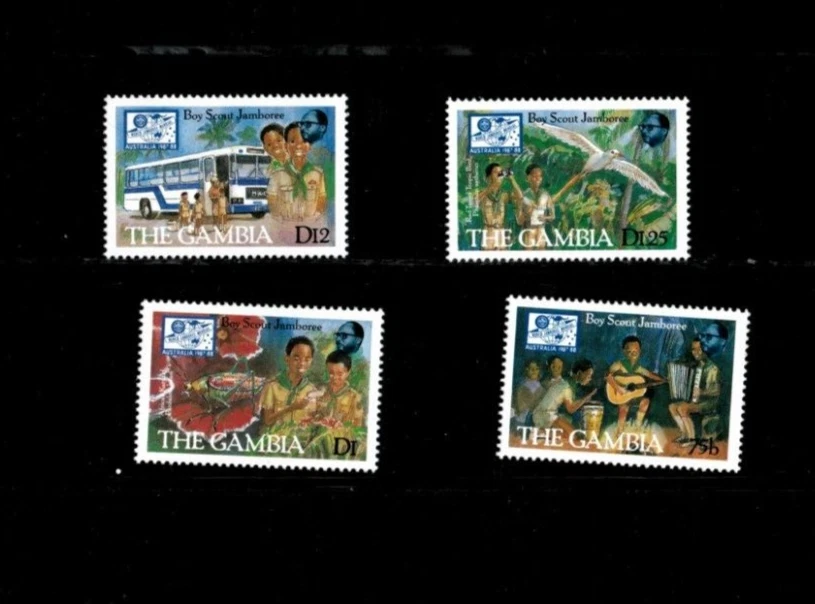 CLÁSICOS DE COLECCIÓN - Gambia 1987 - Boy Scout Jamboree - Juego de 4 - Scott 704-7 MNH Foto 1 de 1