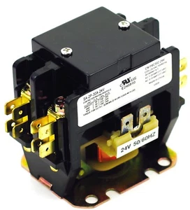 AIR CONDITIONING DEFINITE PURPOSE CONTACTOR FLA 30AMP 2P 24V COIL 30/ 40 RES - Picture 1 of 9